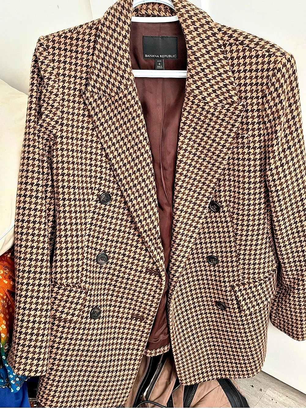 Banana Republic Women's Houndstooth Blazer Size 6 Like New